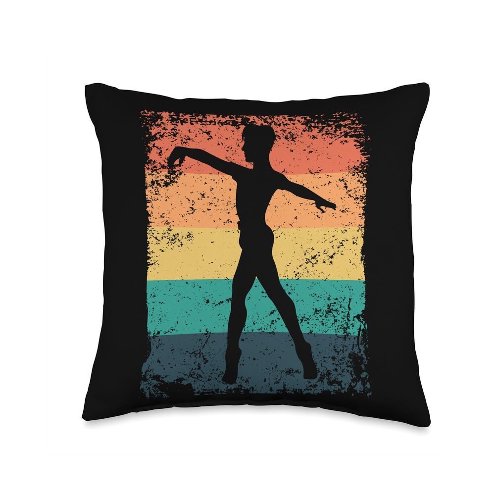 8356 Ballet Dancer Vintage Man Ballerino Throw Pillow